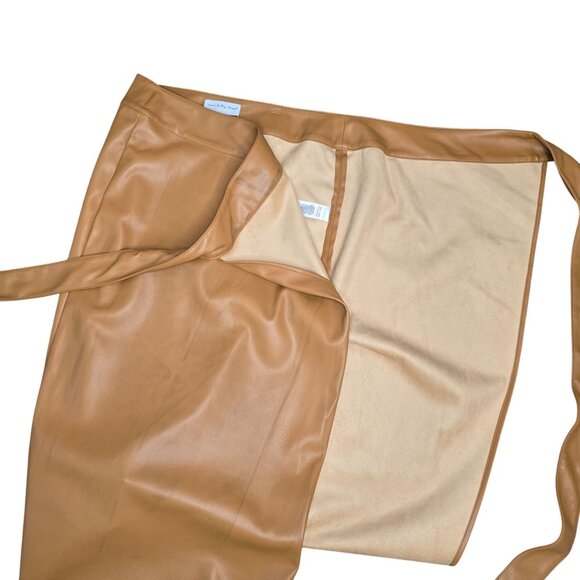 Never Fully Dressed BUNDLE of 2 Wrap Faux Leather Midi Skirts With Waist tie 6 - Picture 3 of 11